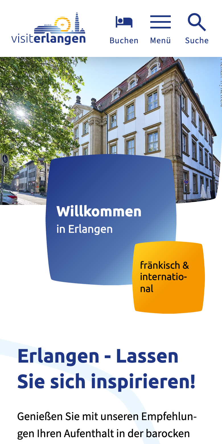 Website visit-erlangen.de am Handy