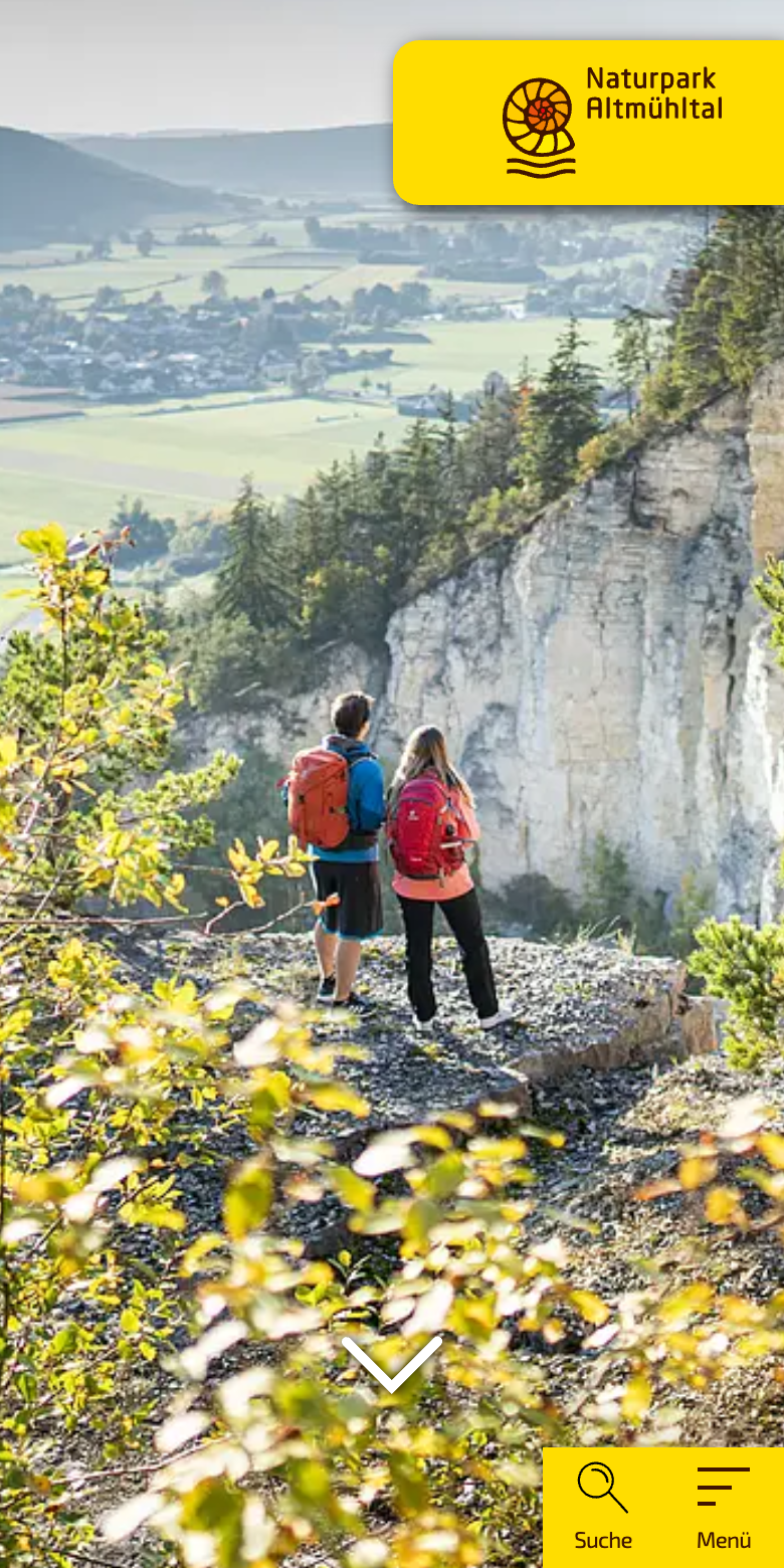 Website des Naturparks Altmühltal am Handy